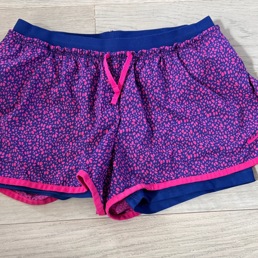 Pink and Blue Nike Women's Shorts